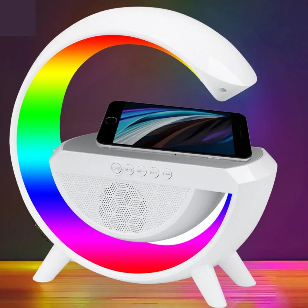 G-Speaker Smart Station - Luminária Bluetooth Inteligente Carregador Sem Fio Alarme Luz RGB