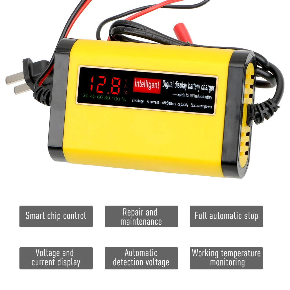 Carregador De Bateria De Carro Digital Inteligente Rápido Carregamento Rápido Ferramentas De Diagnóstico 12V Protetor Automático Motocicleta Motocicleta Acessórios