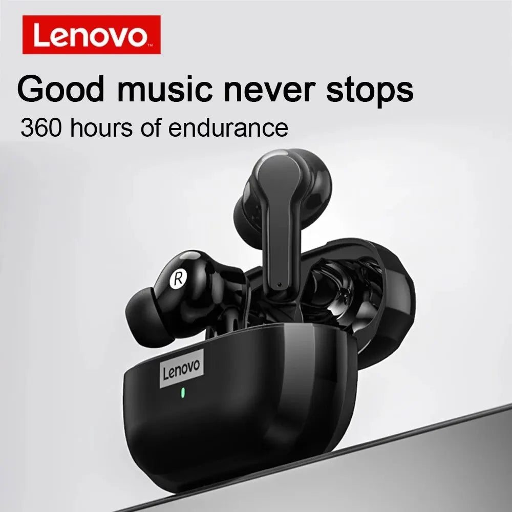 Lenovo-LP1S Redução de Ruído Earbuds com Microfone, Fones De Ouvido Sem Fio, Fones De Ouvido Impermeável, Esporte Headsets, TWS, Bluetooth 5.0, Original