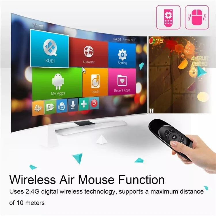 Mini Control Keyboard Air Mouse Wireless 2.4 Ghz-TV, PC, game