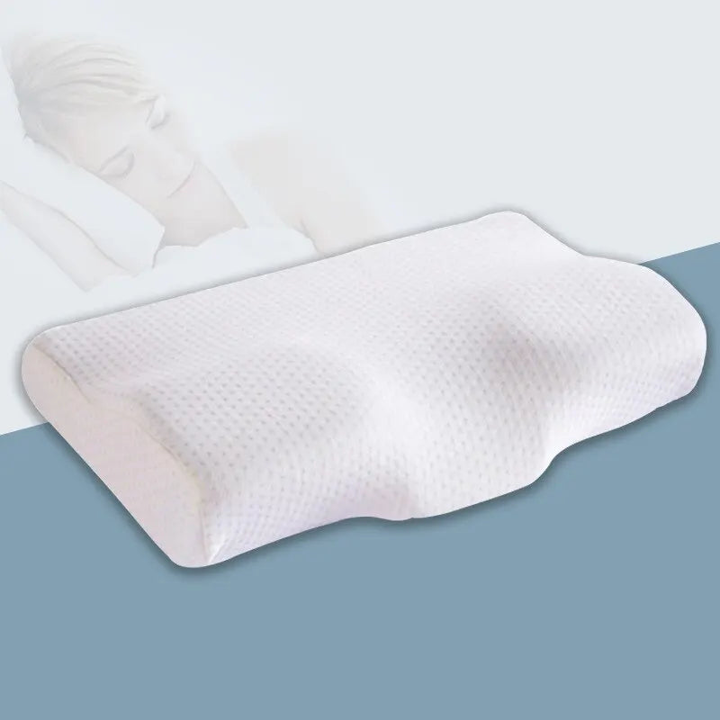 Almofada de espuma ortopédica para proteção do pescoço, rebote lento, travesseiro em forma de borboleta para a saúde cervical