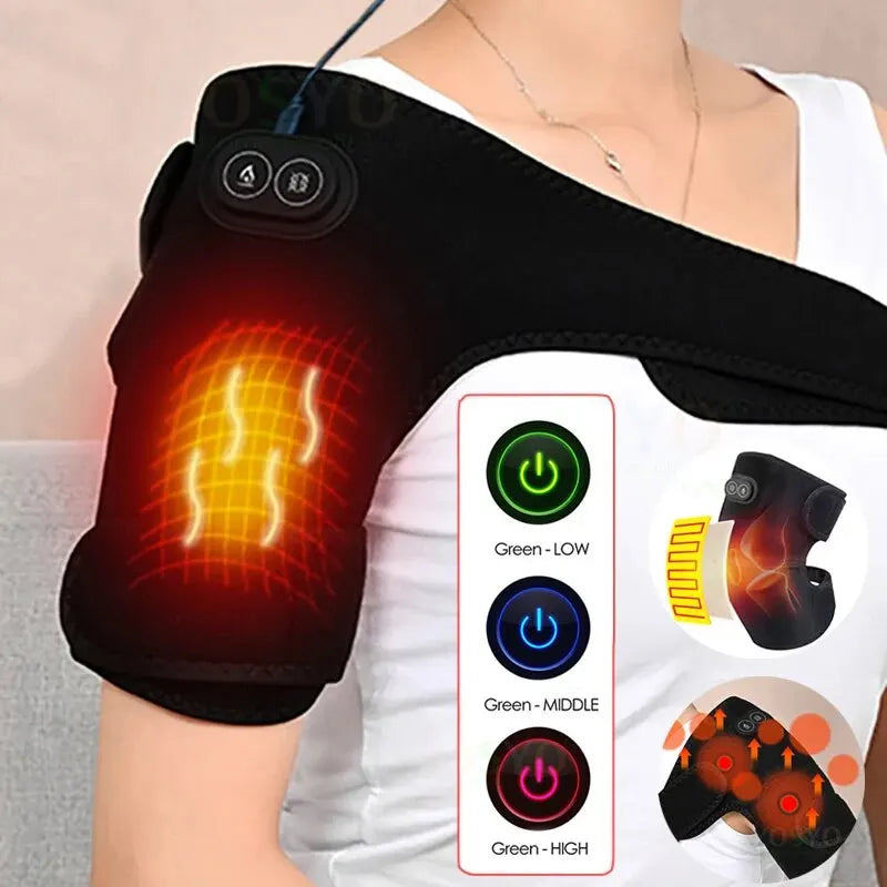 USB Electric Heating Kneepads Shoulder Massage Heated Knee Brace Straps Adjustable Extension Pads For Knee Arm Neck