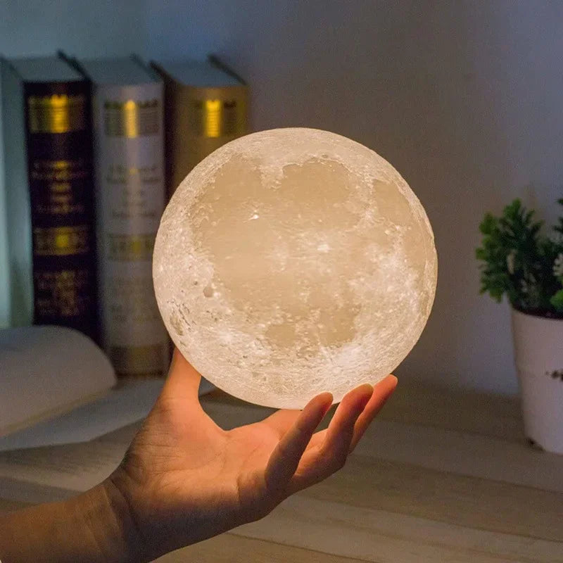 Portátil 3D Moon Lamp, Galaxy, Starry, LED Night Light, Romântico, Iluminação Decorativa, Kids Room Decor, Cabeceira Table Lamps