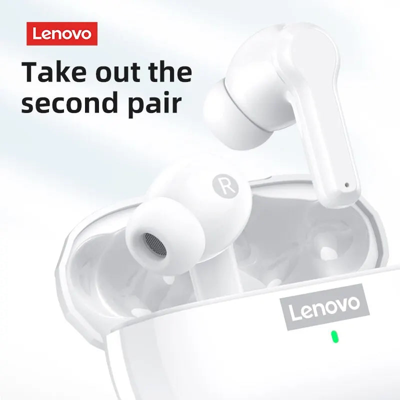 Lenovo-LP1S Redução de Ruído Earbuds com Microfone, Fones De Ouvido Sem Fio, Fones De Ouvido Impermeável, Esporte Headsets, TWS, Bluetooth 5.0, Original