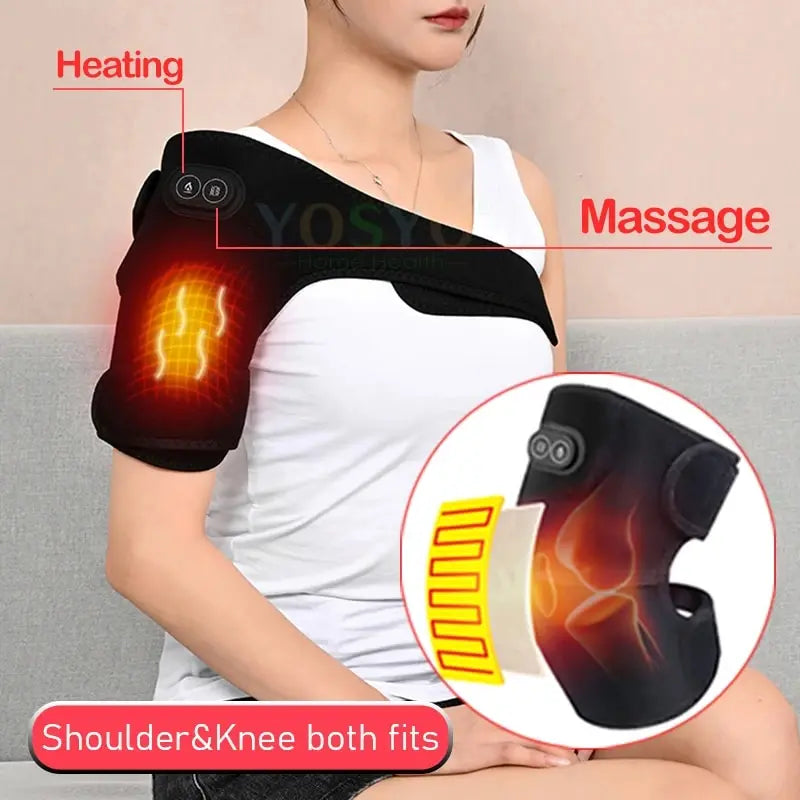 USB Electric Heating Kneepads Shoulder Massage Heated Knee Brace Straps Adjustable Extension Pads For Knee Arm Neck