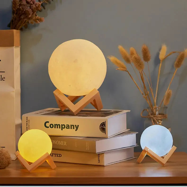 Portátil 3D Moon Lamp, Galaxy, Starry, LED Night Light, Romântico, Iluminação Decorativa, Kids Room Decor, Cabeceira Table Lamps